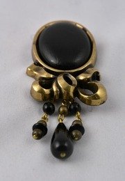 Free download 1980`s Black And Gold 1930`s Style Broach Worn With ` Laura` free photo or picture to be edited with GIMP online image editor