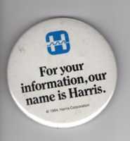 Free download 1984 HARRIS Button free photo or picture to be edited with GIMP online image editor