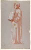 Free download Acolyte with Open Book (middle register; study for wall paintings in the Chapel of Saint Remi, Sainte-Clotilde, Paris, 1858) free photo or picture to be edited with GIMP online image editor