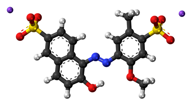 Free download Allura Red Molecule Model -  free illustration to be edited with GIMP free online image editor