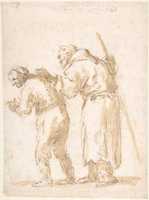 Free download A Man Leading a Blind Friar (recto); Incidental Sketches (not by the artist; verso). free photo or picture to be edited with GIMP online image editor