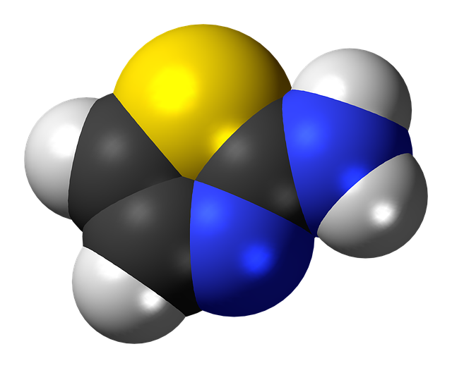 Free download Aminothiazole Spacefill Model -  free illustration to be edited with GIMP free online image editor