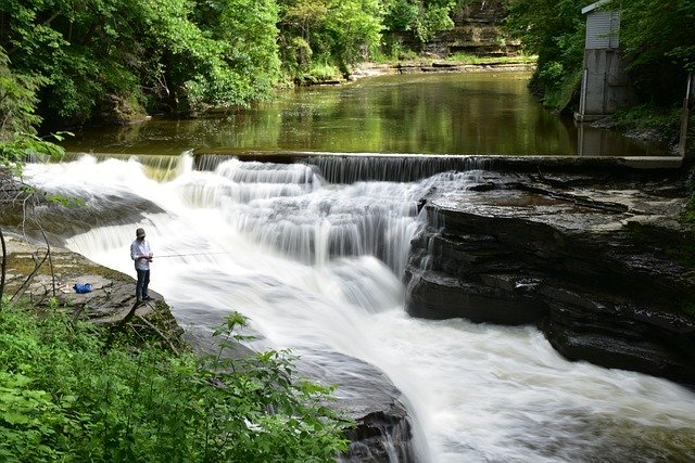 Free download anglers fishing river water flow free picture to be edited with GIMP free online image editor