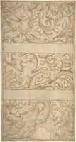 Free download Antique-Style Ornament Frieze Design: Rinceaux with Grotesque Figures and Animals free photo or picture to be edited with GIMP online image editor