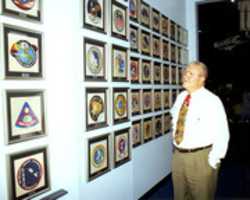 Free download Apollo 13 Astronaut Fred Haise and Apollo 13 Mission Patch free photo or picture to be edited with GIMP online image editor