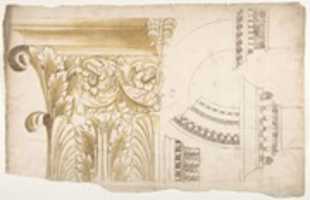 Free download Arch of Septimus Severus, pilaster capital, elevation; impost and arch elevation; detail (recto) blank (verso) free photo or picture to be edited with GIMP online image editor