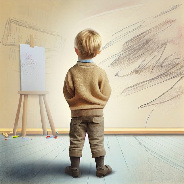 Free download artist easel boy child drawing free picture to be edited with GIMP free online image editor