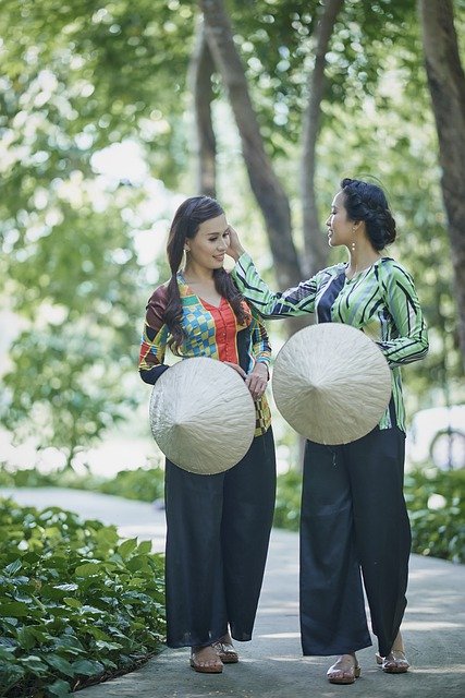 Free download asian women walking park free picture to be edited with GIMP free online image editor