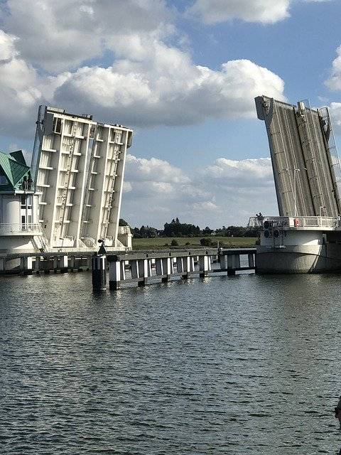 免费下载 Bascule Bridge Schlei Transport 免费照片模板，可使用 GIMP 在线图像编辑器进行编辑