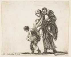 Free download Beggar Woman with Three Children free photo or picture to be edited with GIMP online image editor