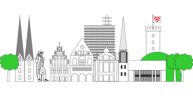 Free download Bielefeld Skyline City - Free vector graphic on Pixabay free illustration to be edited with GIMP free online image editor