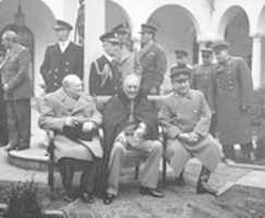 Free download Biritsh Prime Minister Winston Churchill, President Harry S. Truman, And Soviet Leader Josef Stalin Pose In Front Of... NARA 198907 free photo or picture to be edited with GIMP online image editor