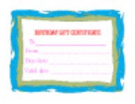 Free download Birthday Gift Certificates DOC, XLS or PPT template free to be edited with LibreOffice online or OpenOffice Desktop online