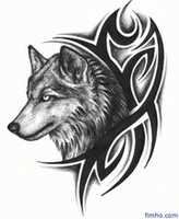 Free download black-tribal-and-wolf-head-tattoo-design free photo or picture to be edited with GIMP online image editor