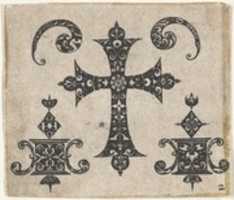 Free download Blackwork Print with a Latin Cross and Small Motifs free photo or picture to be edited with GIMP online image editor