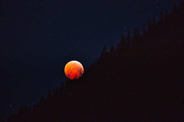 Free download Blood Moon Lunar Eclipse free photo template to be edited with GIMP online image editor