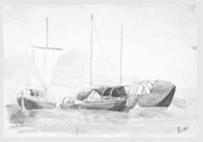 Free download Boats on Lake Lecco (from Switzerland 1869 Sketchbook) free photo or picture to be edited with GIMP online image editor