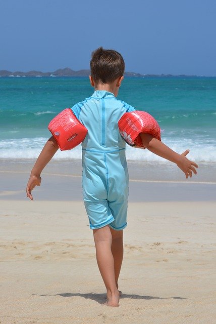 Free download boy beach sea armbands uv suit free picture to be edited with GIMP free online image editor