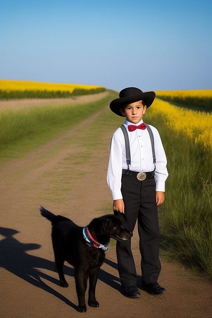 Free download boy dog country cowboy boots free picture to be edited with GIMP free online image editor