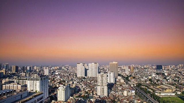 Descarga gratis edificios puesta de sol ciudad urbana ha noi imagen gratis para editar con el editor de imágenes en línea gratuito GIMP