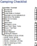 Free download Camping Checklist DOC, XLS or PPT template free to be edited with LibreOffice online or OpenOffice Desktop online