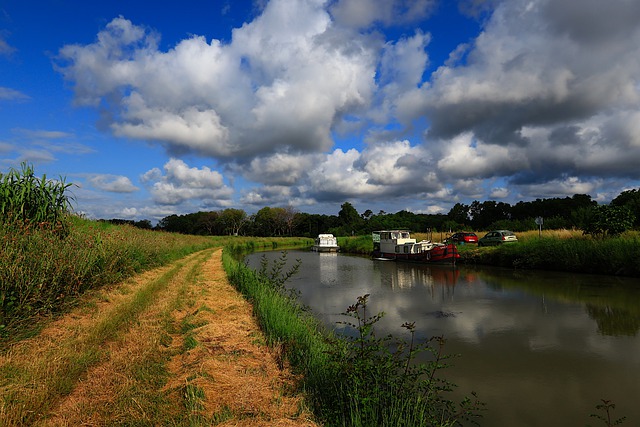 Free download canal du midi the water boats free picture to be edited with GIMP free online image editor