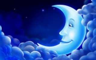 Free download CG 3 D Animation PC Background Blue Moon Smile Sky Star Wallpapers free photo or picture to be edited with GIMP online image editor