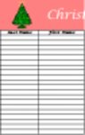 Free download Christmas Card List Microsoft Word, Excel or Powerpoint template free to be edited with LibreOffice online or OpenOffice Desktop online