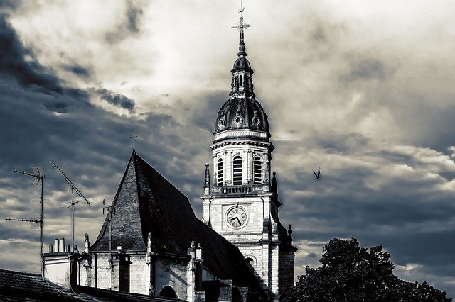 Free download church tower heaven clouds grim free picture to be edited with GIMP free online image editor