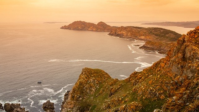 Free download cies island galicia cliff fishing free picture to be edited with GIMP free online image editor