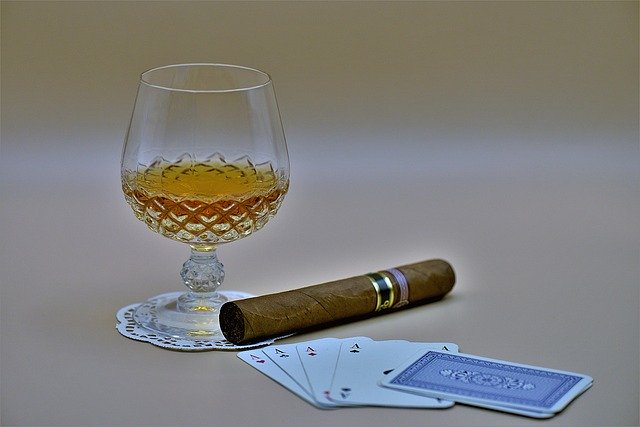 Free download cigar cognac glass poker aces free picture to be edited with GIMP free online image editor