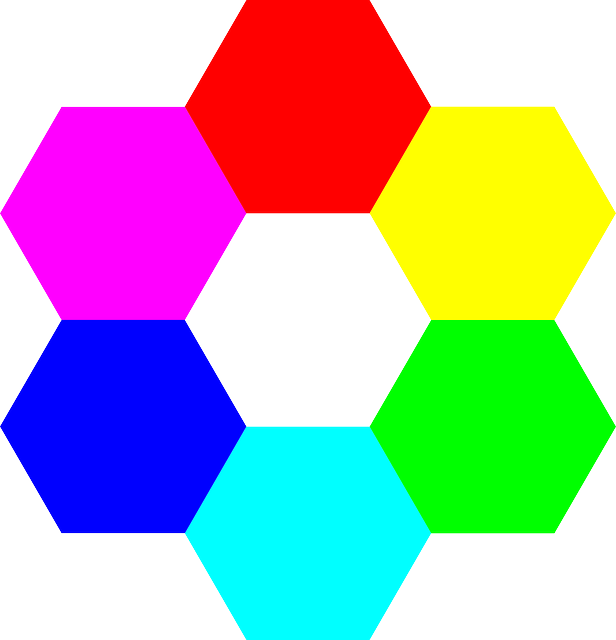 Free download Colors Hexagon Symmetry Rainbow - Free vector graphic on Pixabay free illustration to be edited with GIMP free online image editor