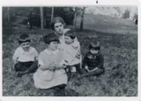 Free download Corinne Chasse with 4 of her 5 nieces and nephew from sister, Amanda Chatel,  about 1921 free photo or picture to be edited with GIMP online image editor