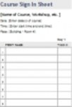 Free download Course Sign In Sheet DOC, XLS or PPT template free to be edited with LibreOffice online or OpenOffice Desktop online
