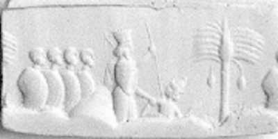 Free download Cylinder seal and modern impression: battle scene with king, soldiers, enemy free photo or picture to be edited with GIMP online image editor