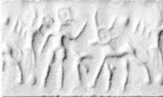 Free download Cylinder seal: bird, man, horned animal free photo or picture to be edited with GIMP online image editor