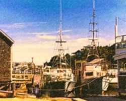 Free download Digital Color Pencil Drawing of Docked Boats on Marthas Vineyard free photo or picture to be edited with GIMP online image editor