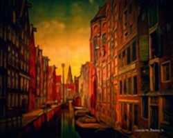 Free download Digital Oil Painting of the Oudezijds Kolk Canal in Amsterdam free photo or picture to be edited with GIMP online image editor