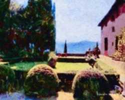 Free download Digital Oil Pastel Drawing of the Villa Vignamaggio in Greve in Chianti free photo or picture to be edited with GIMP online image editor