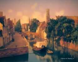 Free download Digital Pastel Drawing of a Canal in Bruges free photo or picture to be edited with GIMP online image editor