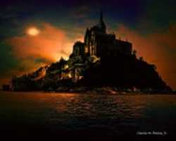 Free download Digital Pastel Drawing of Mont Saint-Michel in Moonlight free photo or picture to be edited with GIMP online image editor