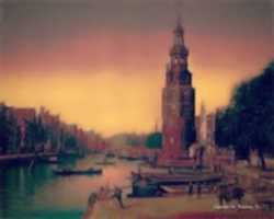 Free download Digital Pastel Drawing of the Oude Schans Canal in Amsterdam free photo or picture to be edited with GIMP online image editor