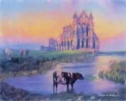 Free download Digital Pastel Drawing of Whitby Abbey free photo or picture to be edited with GIMP online image editor