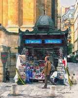Free download Digital Watercolor Painting of a Newsstand in Paris free photo or picture to be edited with GIMP online image editor