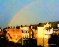 Free download Digital Watercolor Painting of a Rainbow over the French Quarter free photo or picture to be edited with GIMP online image editor