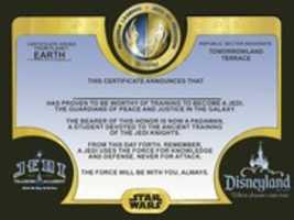 Free download Disney Parks Jedi Training Certificate free photo or picture to be edited with GIMP online image editor