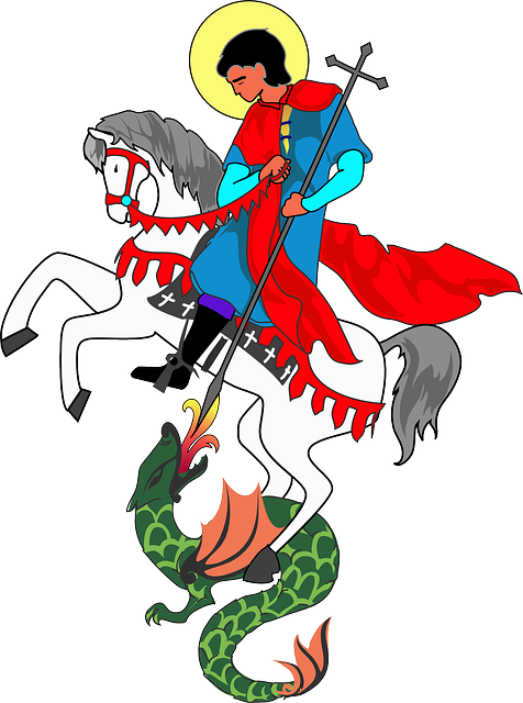 Free download Dragon Saint George - Free vector graphic on Pixabay free illustration to be edited with GIMP free online image editor