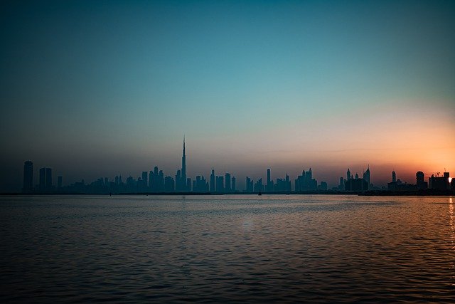 Free download dubai city skyline sunset urban free picture to be edited with GIMP free online image editor