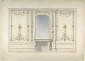 Free download Elevation of Fireplace Wall in an Elizabethan Revival Room free photo or picture to be edited with GIMP online image editor