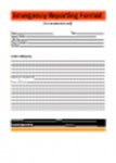 Free download Emergency Reporting Format DOC, XLS or PPT template free to be edited with LibreOffice online or OpenOffice Desktop online